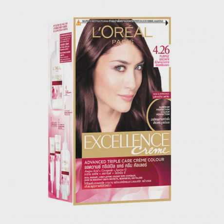 Kem nhuộm dưỡng tóc phủ bạc màu 4.26 nâu tím ánh đỏ L'Oreal Excellence Crème