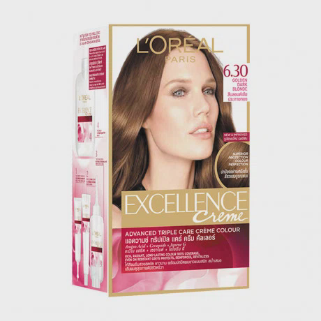 Kem nhuộm dưỡng tóc phủ bạc màu 6.30 nâu ánh vàng L'Oreal Excellence Crème