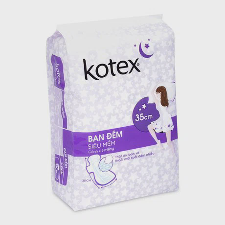 Băng vệ sinh siêu mềm cánh ban đêm Kotex (3 miếng/gói)