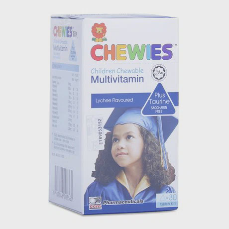 Thực phẩm chức năng viên nhai bổ sung Vitamin và tăng cường miễn dịch cho trẻ Chewies Multivitamin (30 viên/hộp)