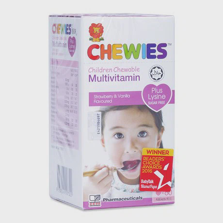 Thực phẩm chức năng viên nhai Chewies Multivitamin Plus Lysine (60 viên/hộp)