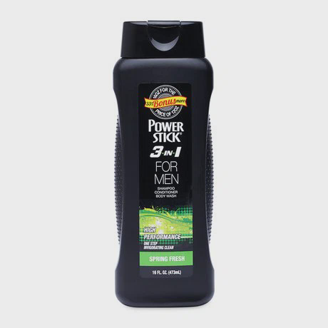 Sữa tắm, dầu gội và dầu xả toàn thân cho nam Power Stick 3 in 1 For Men (473ml)