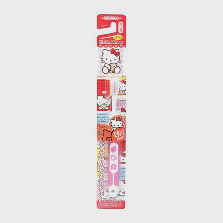 Bàn chải đánh răng cho trẻ em Ebisu Hello Kitty Rubber Handle Over
