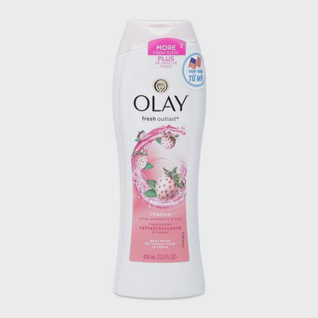 Sữa tắm hương dâu và bạc hà Olay Cooling White Strawberry & Mint (400ml)