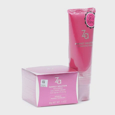 Kem dưỡng da chống lão hóa Za Perfect Solution Restoring Collagen Cream (40g) + Tặng SRM Za Perfect (100g)