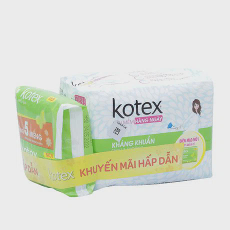 Băng vệ sinh hằng ngày hương tự nhiên Kotex (20 miếng/gói) + Tặng kèm gói băng vệ sinh Kotex hằng ngày (5 miếng/gói)