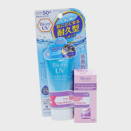 Kem chống nắng Bioré UV Aqua Rich Watery Essence SPF 50+/PA++++ (40ml) + Tặng kèm dầu tẩy trang Bioré (20ml)