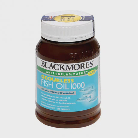 Thực phẩm bảo vệ sức khỏe viên uống dầu cá Blackmores Odourless Fish Oil 1000 (Chai 200 viên)