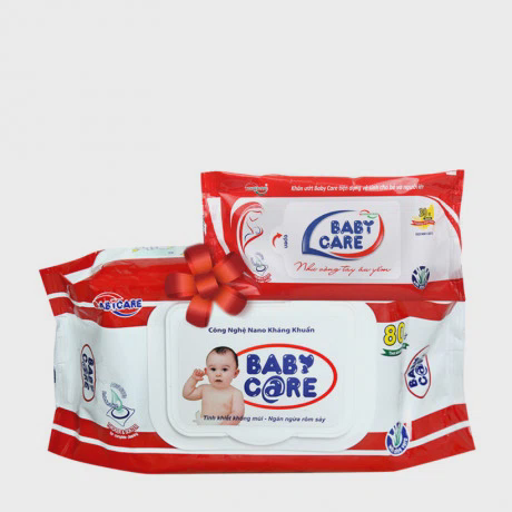Khăn giấy ướt tinh khiết không mùi Wonder Care Baby Care (80 tờ/gói) + Tặng gói 30 tờ cùng loại