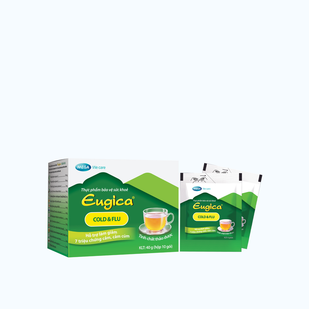 MGWC Eugica Cold & Flu Tinh Chat Thao Duoc Giam Cam Cum (Hop 10 Goi)