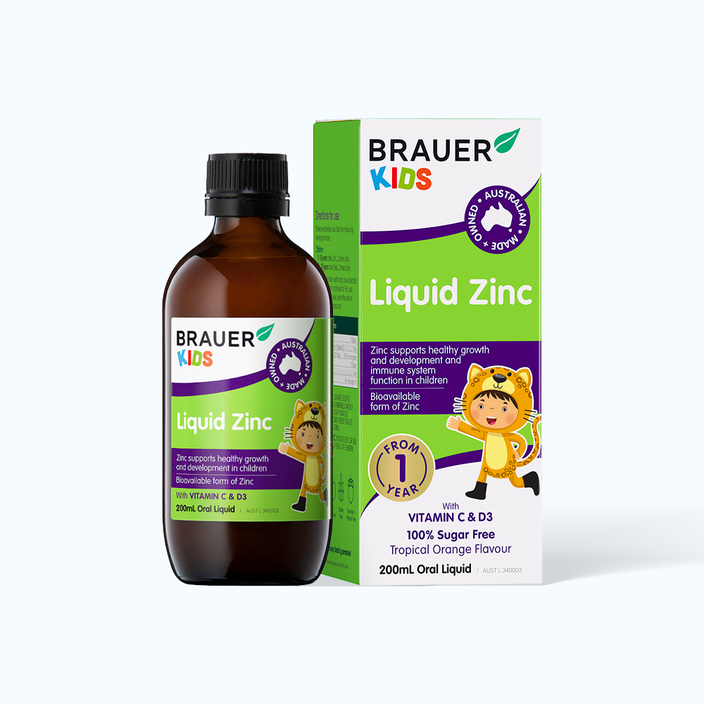 BRAUER Liquid Zinc Bo Sung Kem Cho Tre Em (Chai 200ml)