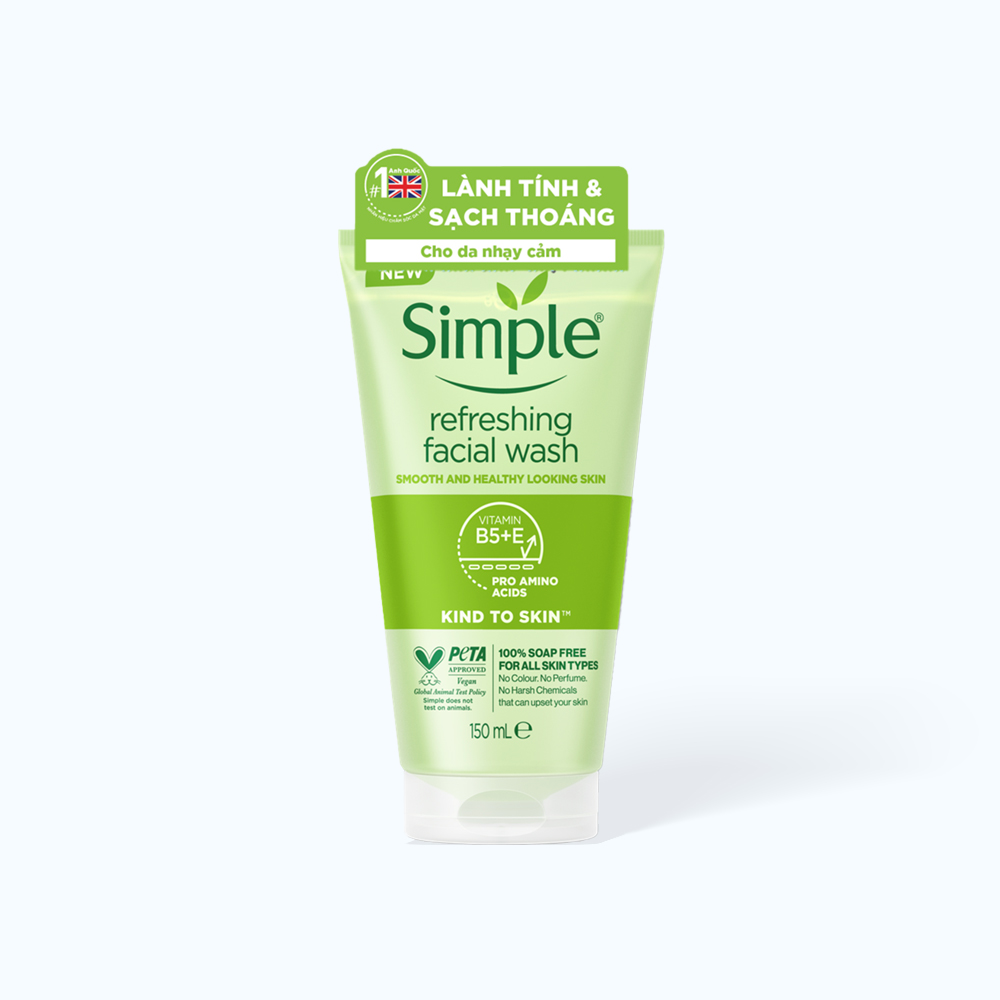 Simple Sua Rua Mat Sach Thoang Khong Chua Xa Phong 150ml/Tuyp