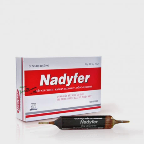 Dung dịch uống Nadyfer điều trị thiếu máu do thiếu sắt (hộp 20 ống)