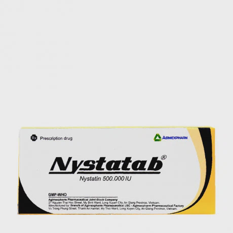 Viên nén Nystatab 500.000IU điều trị nấm đường tiêu hóa (2 vỉ x 10 viên)