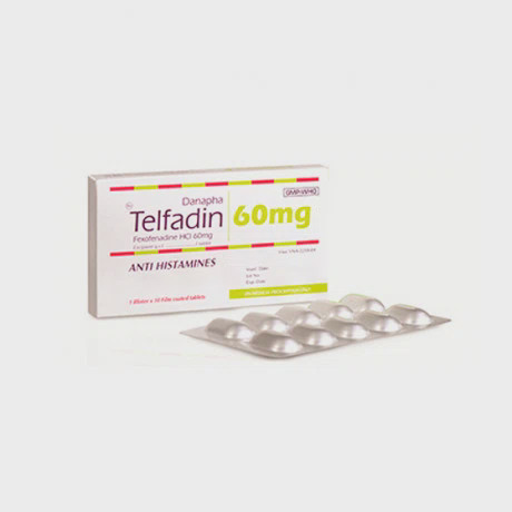 Viên nén bao phim Telfadin 60mg DANAPHA điều trị viêm mũi dị ứng, mày đay (1 vỉ x 10 viên)
