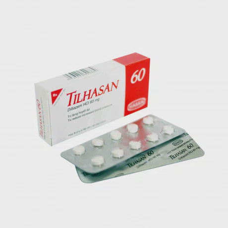 Viên nén TilHasan 60mg điều trị tăng huyết áp, đau thắt ngực (3 vỉ x 10 viên)