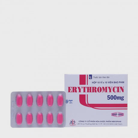 Erythromycin 500mg (10vi x 10vien)Kh.Hoa