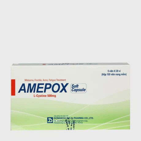 Viên nang Amepox 500mg hỗ trợ điều trị rối loạn dưỡng tóc và móng (20 vỉ x 5 viên)