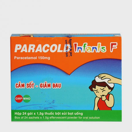Bột sủi bọt Paracold Infants F - MKP trị các triệu chứng ho cảm thông thường (hộp 24 gói)