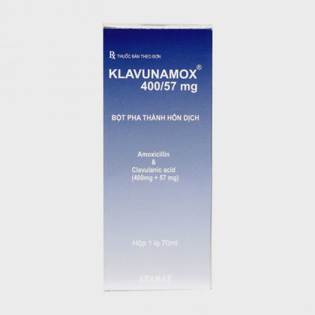 Bột pha uống Klavunamox 400mg/57mg Atabay điều trị nhiễm khuẩn (chai 70ml)