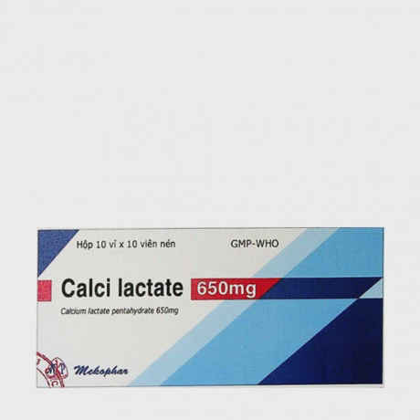 Calci lactate 650 Mekophar (10vi x 10vien)