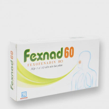 Viên nén Fexnad 60mg trị viêm mũi dị ứng, mày đay (1 vỉ x 10 viên)