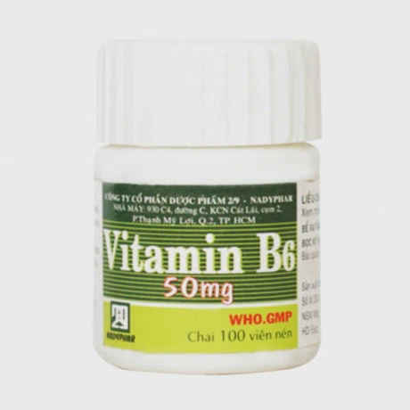 Viên nén Vitamin B6 50mg Nadyphar phòng và điều trị thiếu vitamin B6 (chai 100 viên)