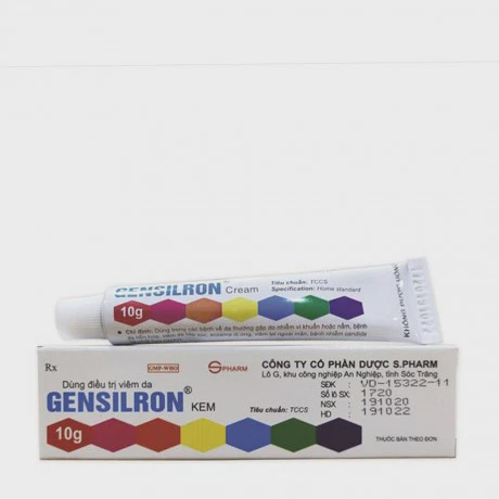 Thuốc dùng ngoài Gensilron 10g - S.Pharm trị bệnh ngoài da, nhiễm trùng do nấm, vi khuẩn (tuýp 10g)