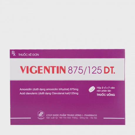 Vigentin 875/125 DT (2vi x 7 vien)