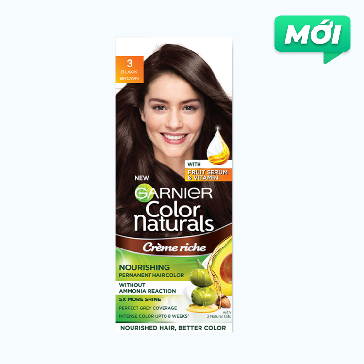 GARNIER Kem Nhuom Toc Mau 3 Nau Den 50g+50ml+5g/Hop
