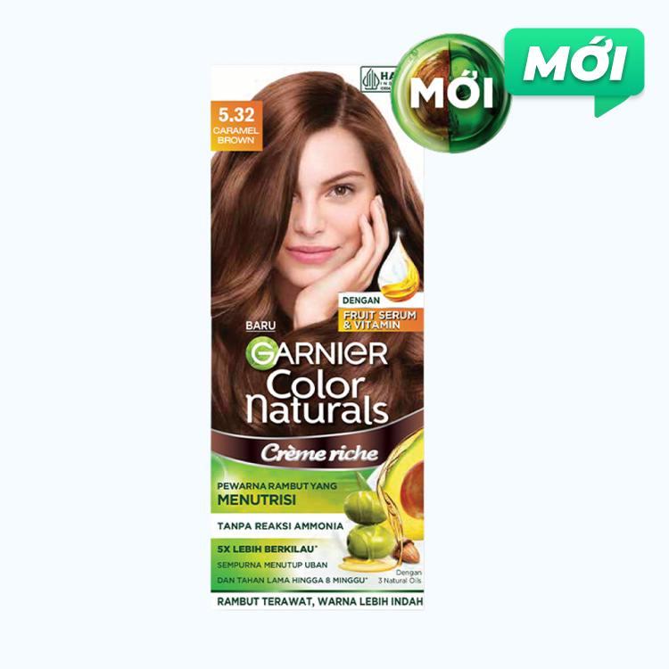 GARNIER Kem Nhuom Toc Mau 5.32 Nau Caramel 50g+50ml+5g/Hop