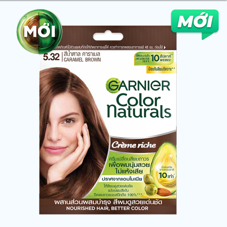 GARNIER Kem Nhuom Toc Mau 5.32 Nau Caramel 30ml+30g/Goi