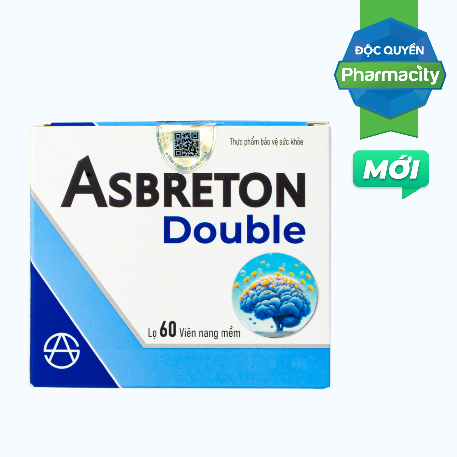Thực phẩm bảo vệ sức khỏe Asbreton double hỗ trợ hoạt huyết, tăng cường tuần hoàn máu não (Hộp 60 viên)