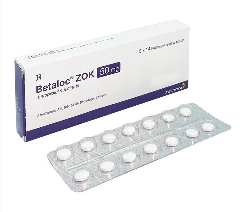 Thuốc Betaloc Zok 50mg AstraZeneca điều trị tăng huyết áp (2 vỉ x 14 viên)
