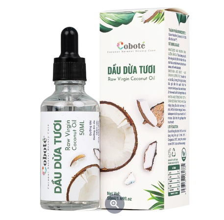 Dầu Dừa Tươi Raw Virgin Coconut Oil Coboté 50ml dưỡng ẩm da, dưỡng tóc, chăm sóc răng miệng