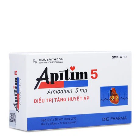 Viên nang Apitim 5mg trị tăng huyết áp, điều trị dự phòng đau thắt ngực ổn định (3 vỉ x 10 viên)