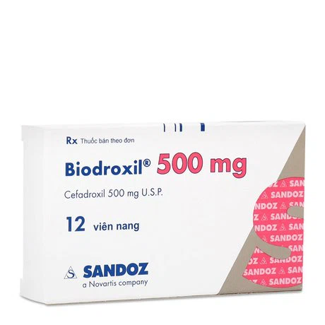 Thuốc điều trị nhiễm khuẩn do các các vi khuẩn nhạy cảm Cefadroxil gây ra Biodroxil 500mg (12 viên/hộp)
