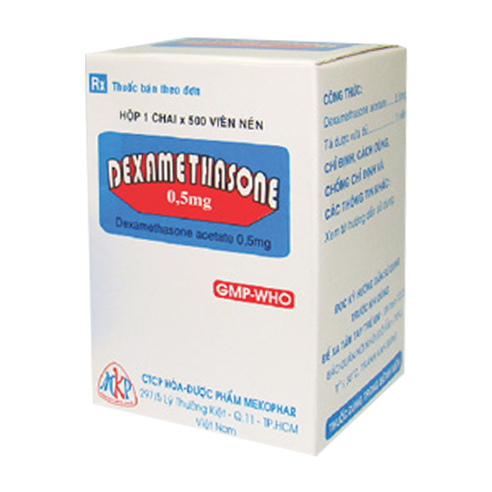 Dexamethasone 0.5mg Mekophar (Hộp 1 chai x 500 viên nén)