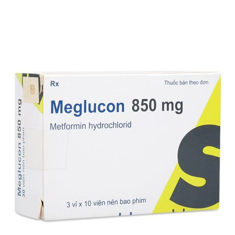 Thuốc điều trị đai tháo đường typ II Meglucon 850mg (3 vỉ x 10 viên/hộp)