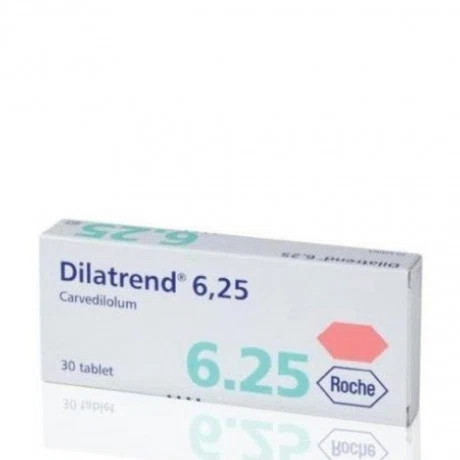 Viên nén Dilatrend 6.25mg điều trị cao huyết áp, động mạch vành, suy tim mạn tính (3 vỉ x 10 viên)
