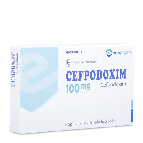 Thuốc điều trị nhiễm khuẩn Cefpodoxim 100mg Euvipharm (10viên/Hộp)