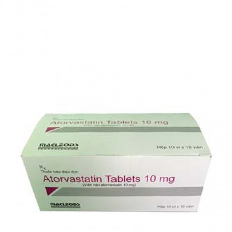 Thuốc điều trị tim mạch Atorvastatin 10mg - macleods (Hộp 10 vỉ x 10 viên)