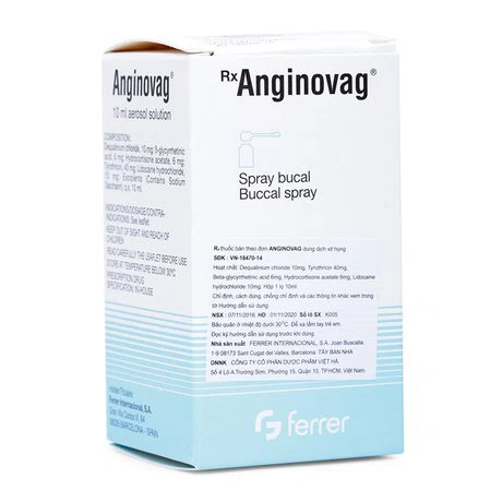 Thuốc xịt họng Anginovag spay hỗ trợ điều trị viêm hầu họng, viêm amidan (chai 10ml)