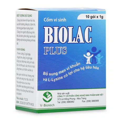Cốm vi sinh Biolac Plus bổ sung men hỗ trợ tiêu hoá (10 gói/hộp)
