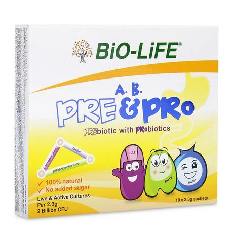 Thực phẩm bảo vệ sức khoẻ hỗ trợ ngăn ngừa bệnh rối loạn tiêu hóa Bio-Life A.B Pre & Pro (10 gói/hộp)
