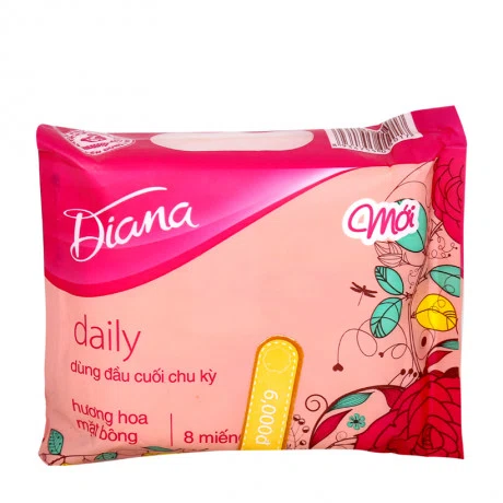 Băng vệ sinh hàng ngày hương hoa mặt bông Diana Daily (8 miếng/gói)