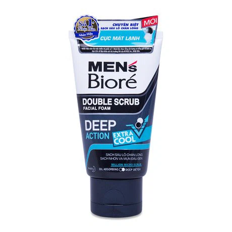 Sữa rửa mặt tác động kép sạch sâu Men's Bioré Double Scrub (50g)