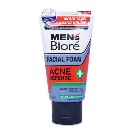 Sữa rửa mặt kháng khuẩn & ngừa mụn Men's Bioré Acne Defense (50g)