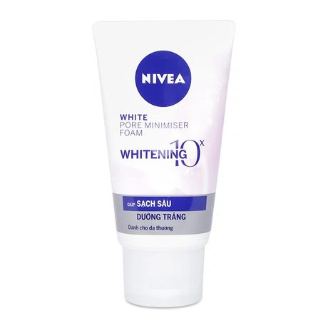 Sữa rửa mặt sạch sâu, dưỡng trắng da & se khít lỗ chân lông Nivea Whitening (Tuýp 50ml)
