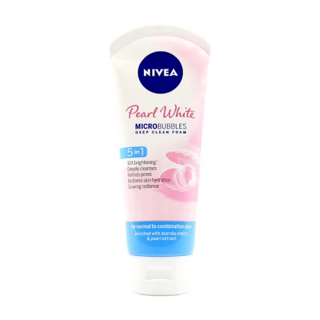 Sữa rửa mặt sạch nhờn, trắng da & se khít lỗ chân lông Nivea Pearl White (Tuýp 100g)